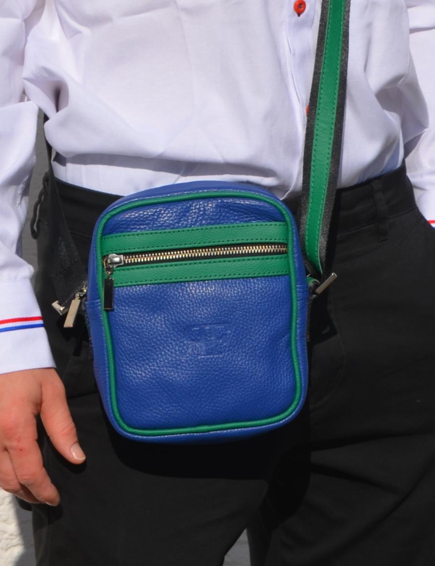 Men’s Small Shoulder Bag in Italian Leather – Hands-Free Convenience with Style - Radka Sillerova Atelier 