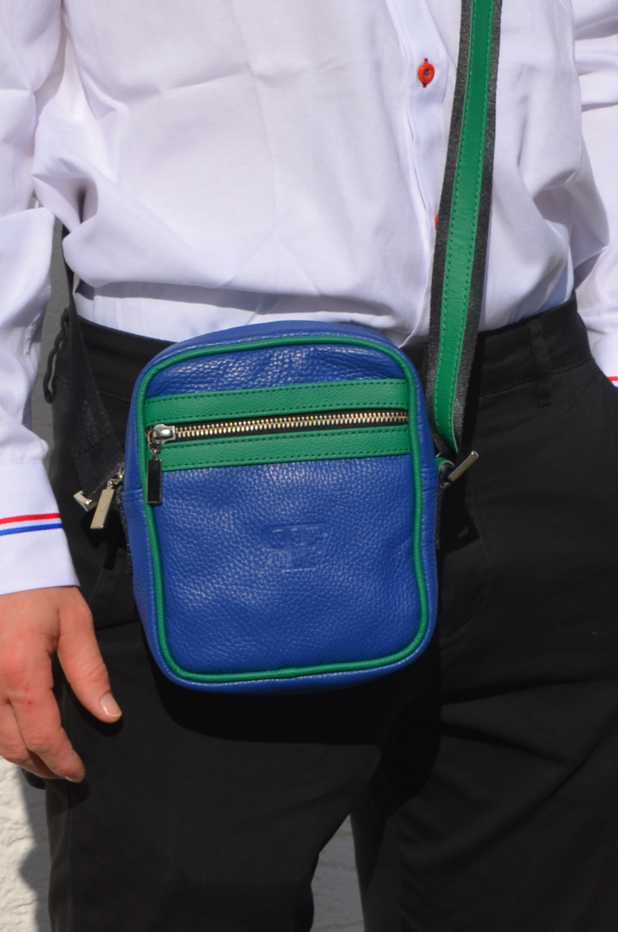 Men’s Small Shoulder Bag in Italian Leather – Hands-Free Convenience with Style - Radka Sillerova Atelier 