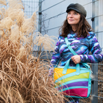 Colorful leather laptop bag