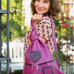 Romantic Handmade Leather Backpack with Heart Details - Radka Sillerova Atelier 