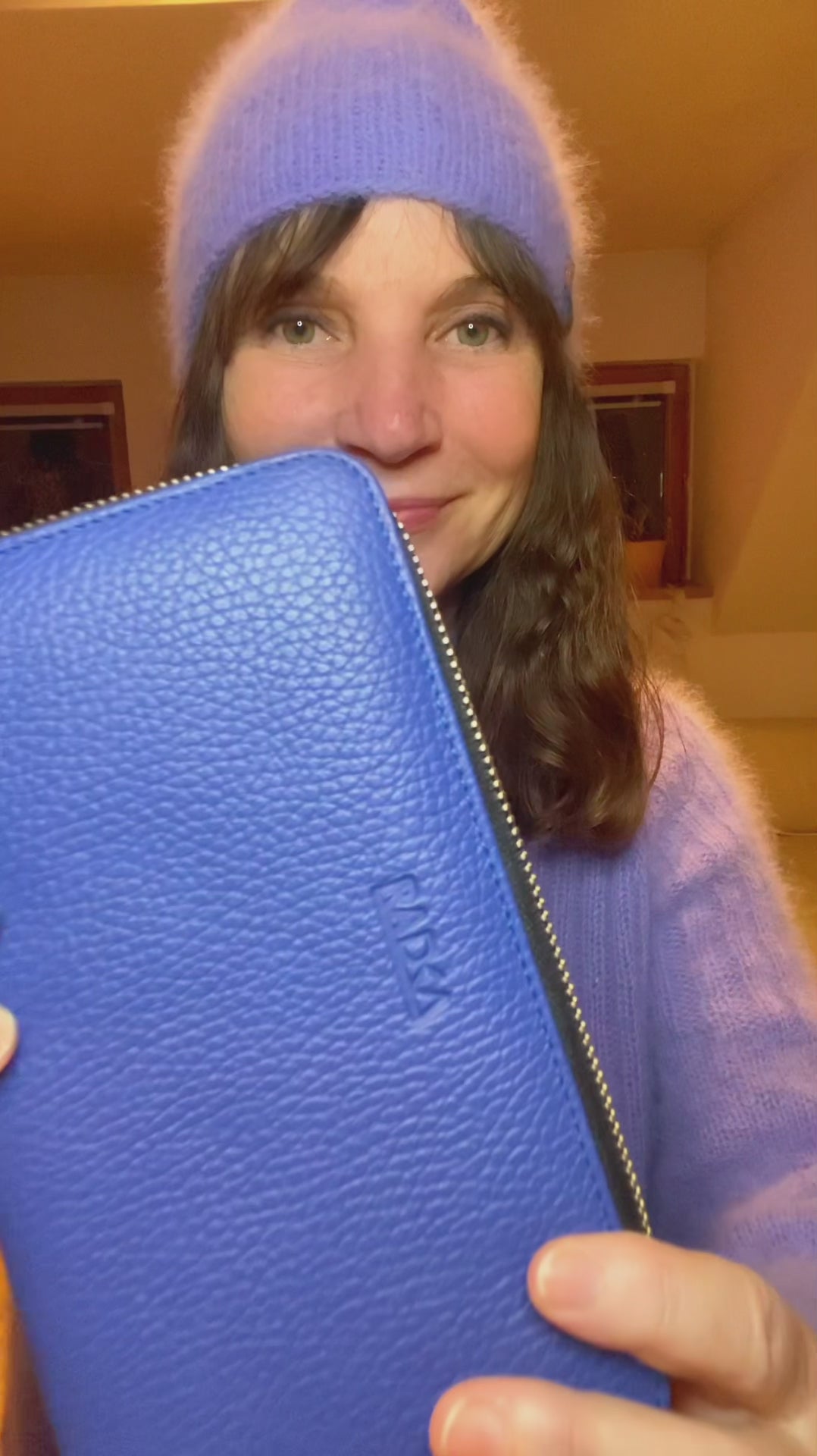 Red and Blue leather Wallet Radka Sillerova Atelier