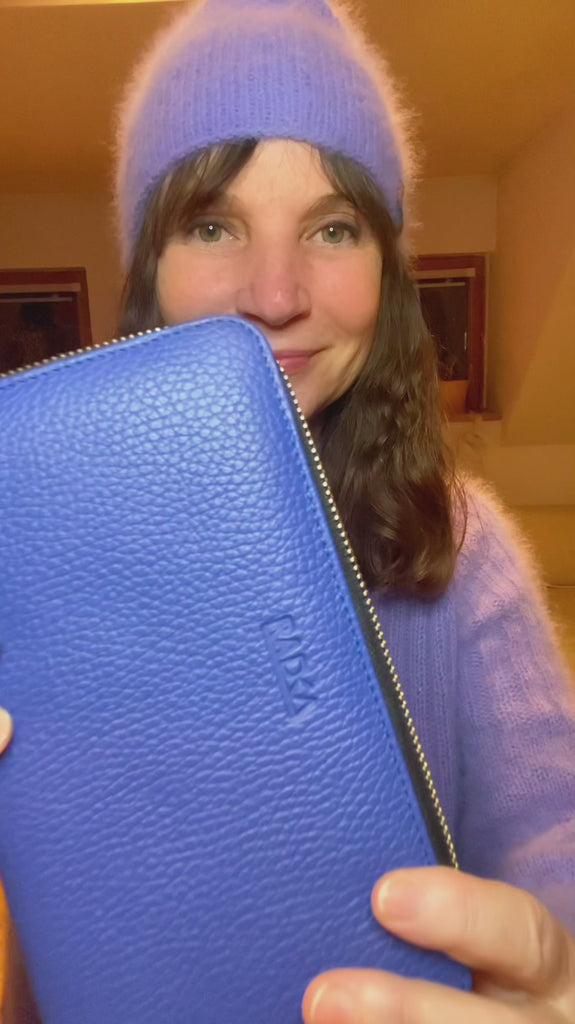 Red and Blue leather Wallet Radka Sillerova Atelier