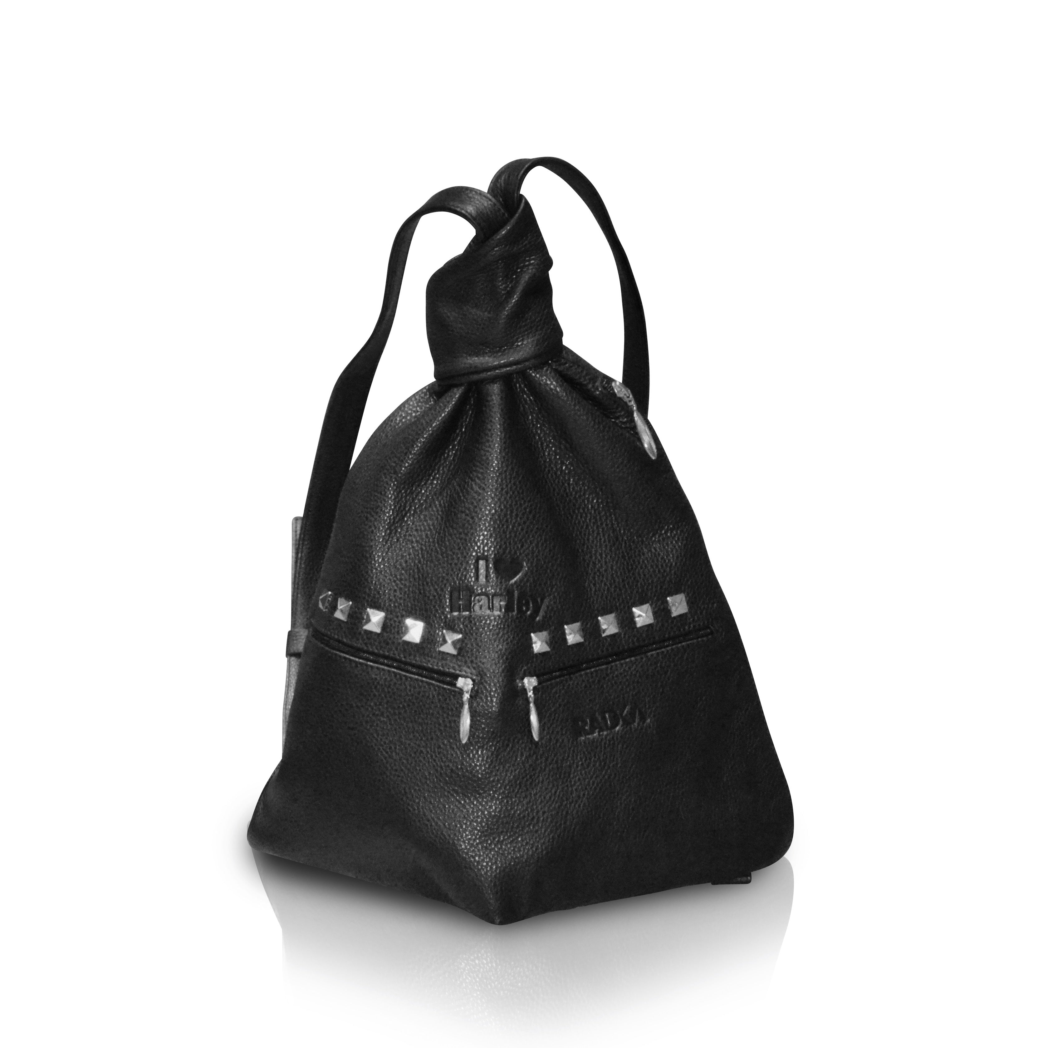 Biker Leather Backpack with Pyramid Studs – Bold Style for the Rock Enthusiast - Radka Sillerova Atelier 