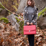 Handmade Leather Briefcase for Women – Elegant, Professional & Laptop-Friendly Work Bag - Radka Sillerova Atelier 