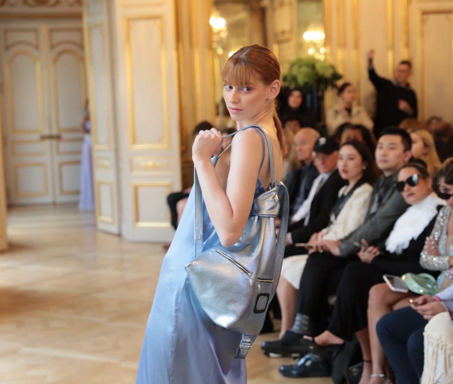 Shimmery Metallic Leather Backpack – Handmade and Eye-Catching - Radka Sillerova Atelier 