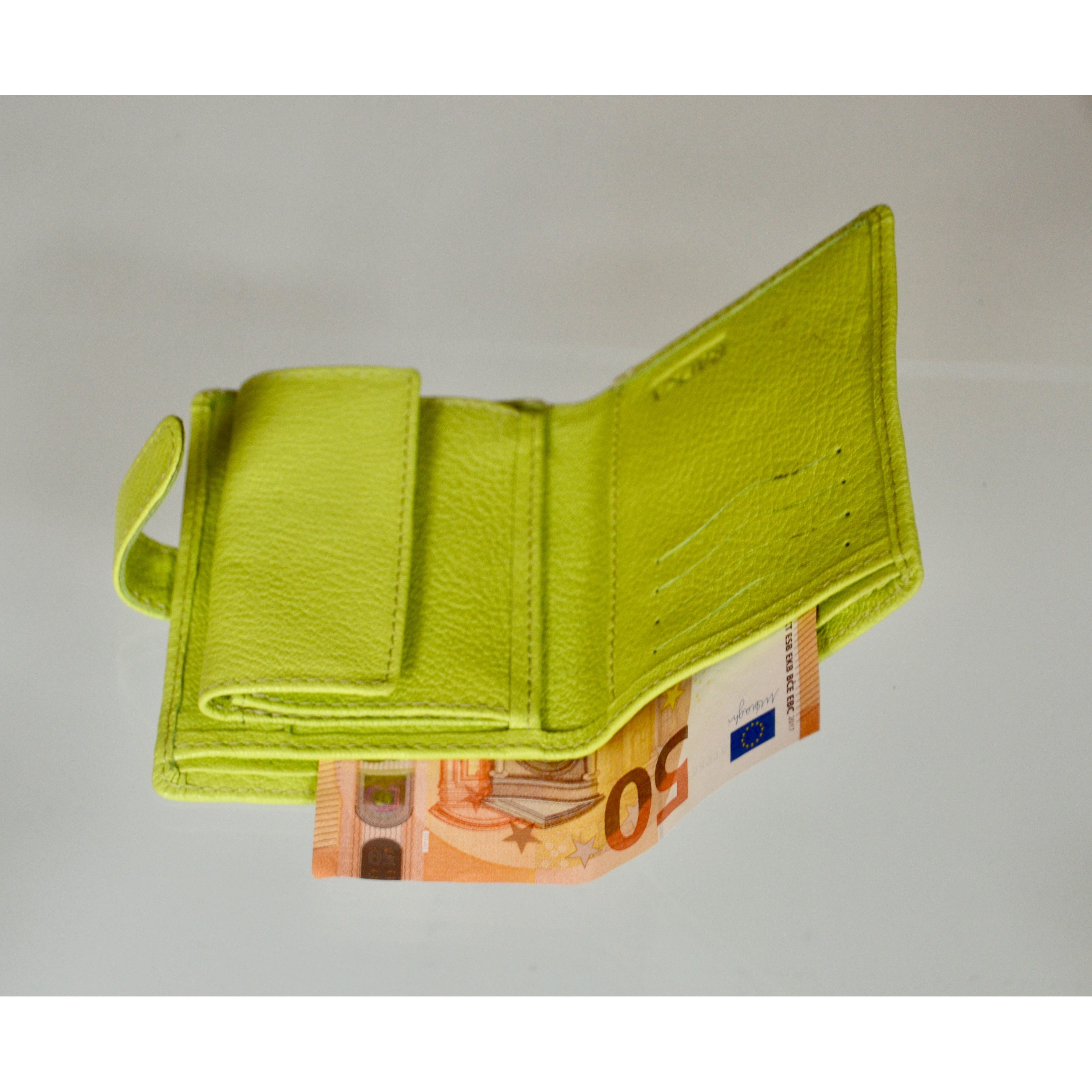 Handmade Women's Leather Wallet – Compact Bifold Design with Snap Closure - Radka Sillerova Atelier 