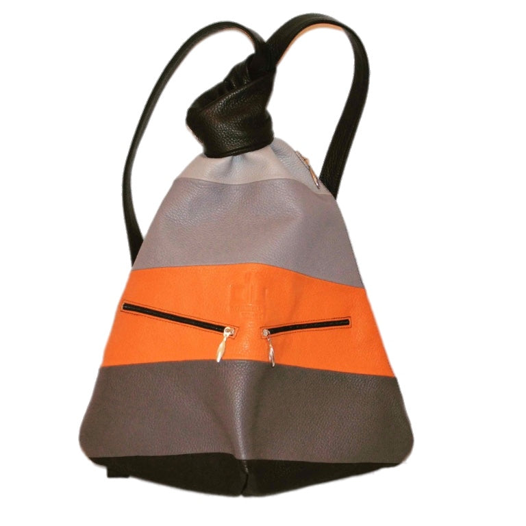 Exclusive Artisan Leather Backpack Stripped – Ideal for Travel & Daily Adventures - Radka Sillerova Atelier 