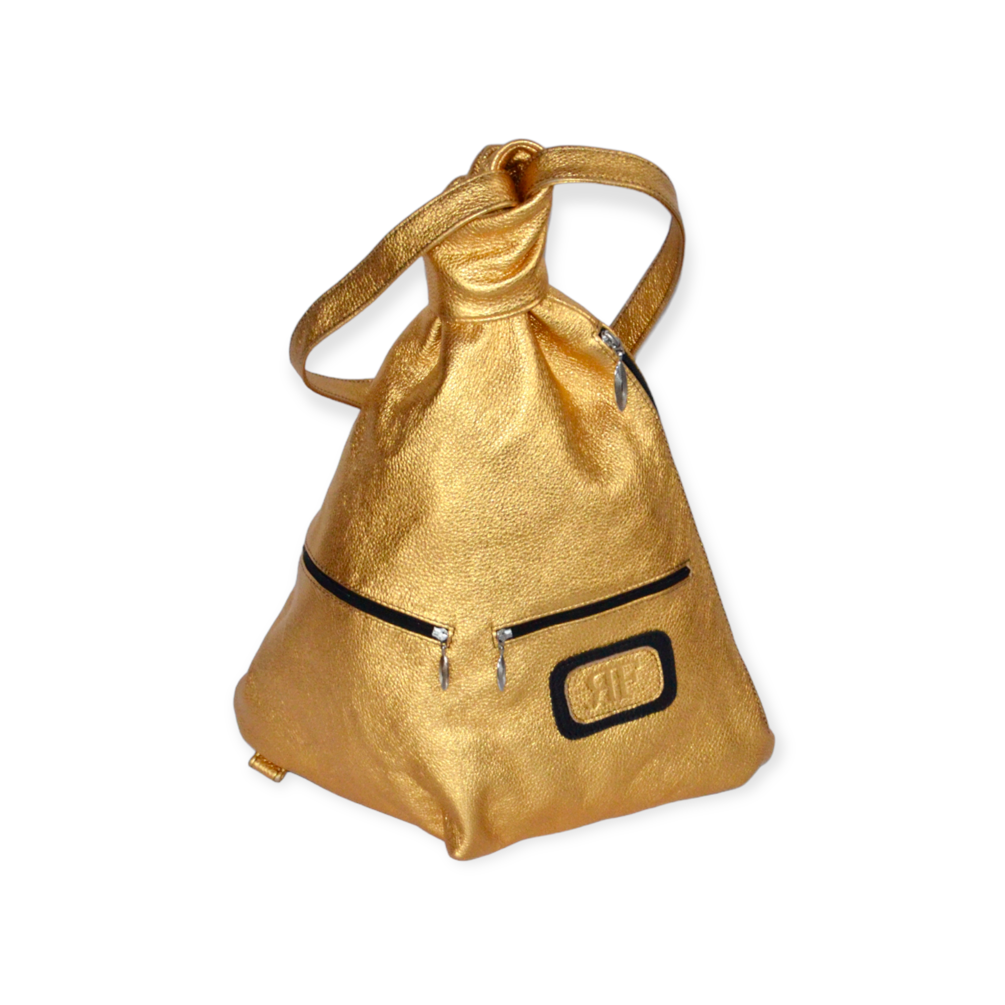 Shimmery Metallic Leather Backpack – Handmade and Eye-Catching - Radka Sillerova Atelier 