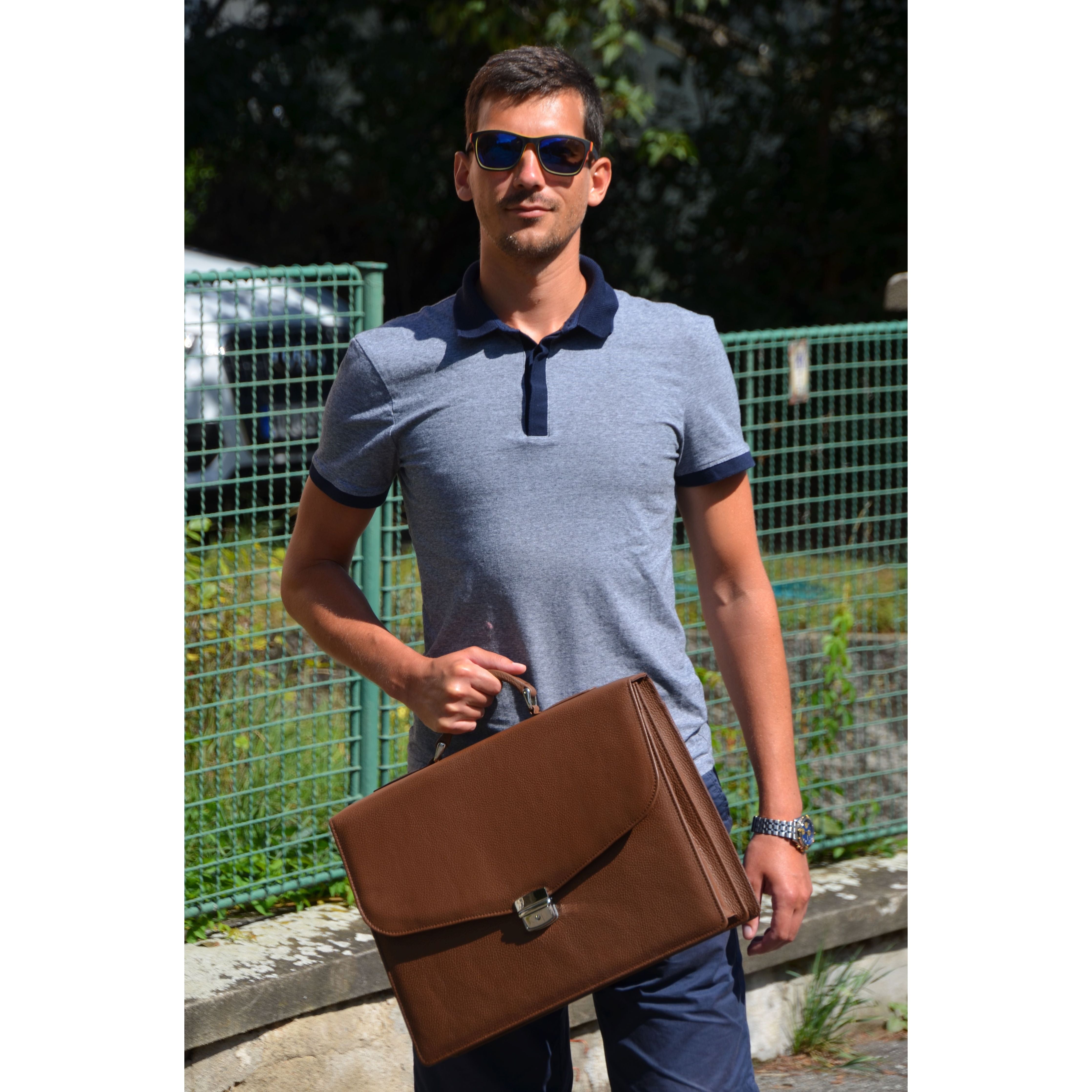 Classic Leather Briefcase for Men – Timeless Elegance & Functionality - Radka Sillerova Atelier 