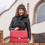 Handmade Leather Briefcase for Women – Elegant, Professional & Laptop-Friendly Work Bag - Radka Sillerova Atelier 