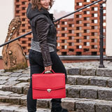 Handmade Leather Briefcase for Women – Elegant, Professional & Laptop-Friendly Work Bag - Radka Sillerova Atelier 