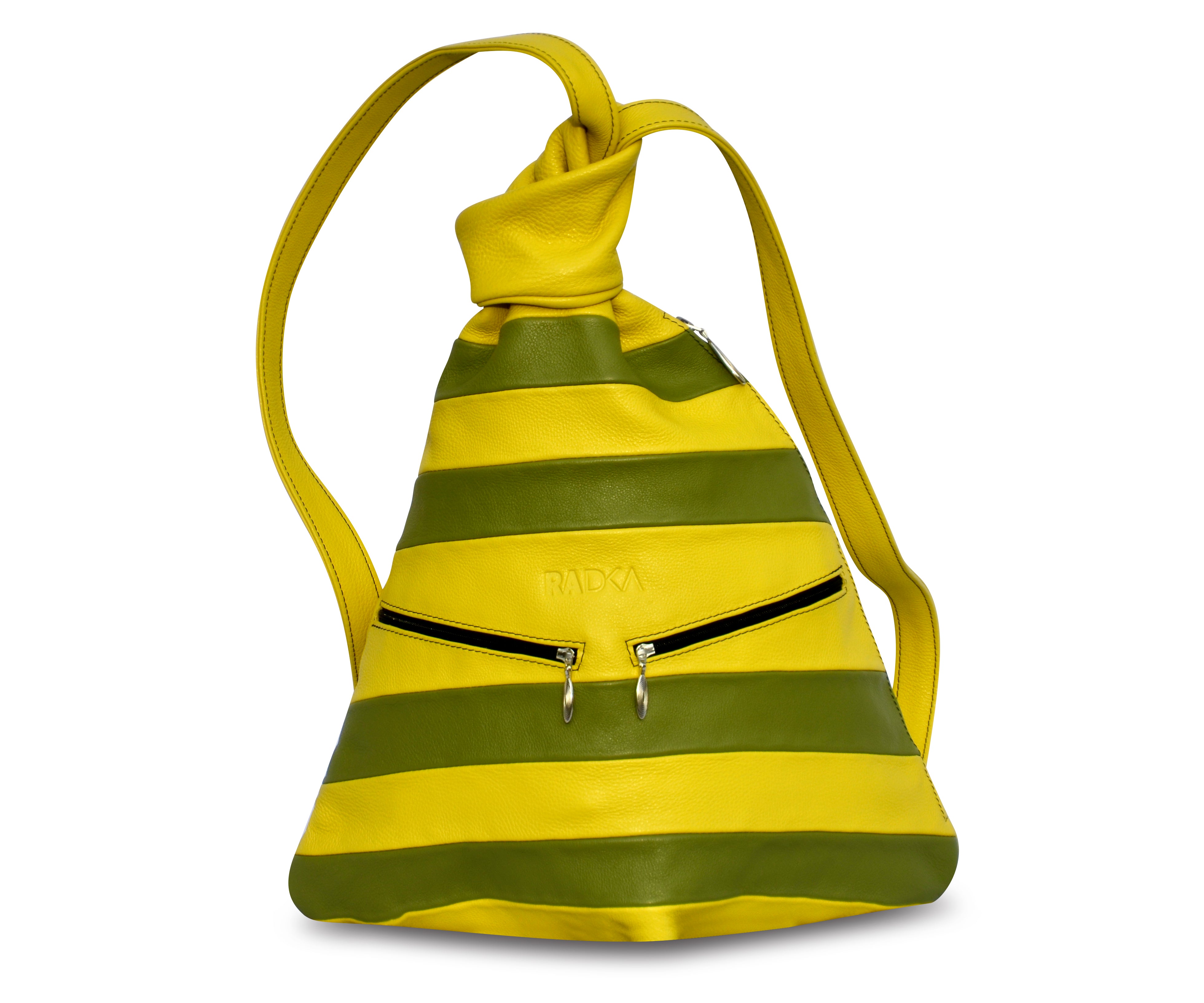 Exclusive Artisan Leather Backpack Stripped – Ideal for Travel & Daily Adventures - Radka Sillerova Atelier 