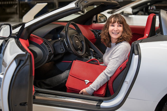 Handmade Leather Briefcase for Women – Elegant, Professional & Laptop-Friendly Work Bag - Radka Sillerova Atelier 