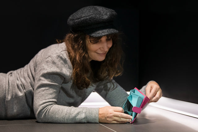 Handmade Women's Leather Wallet – Compact Bifold Design with Snap Closure - Radka Sillerova Atelier 