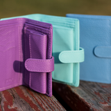 Handmade Women's Leather Wallet – Compact Bifold Design with Snap Closure - Radka Sillerova Atelier 