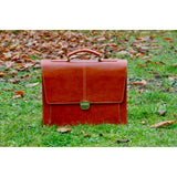 Handmade Italian Leather Briefcase for Men - Radka Sillerova Atelier 