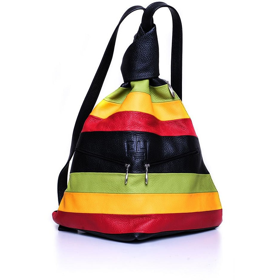 Exclusive Artisan Leather Backpack Stripped – Ideal for Travel & Daily Adventures - Radka Sillerova Atelier 