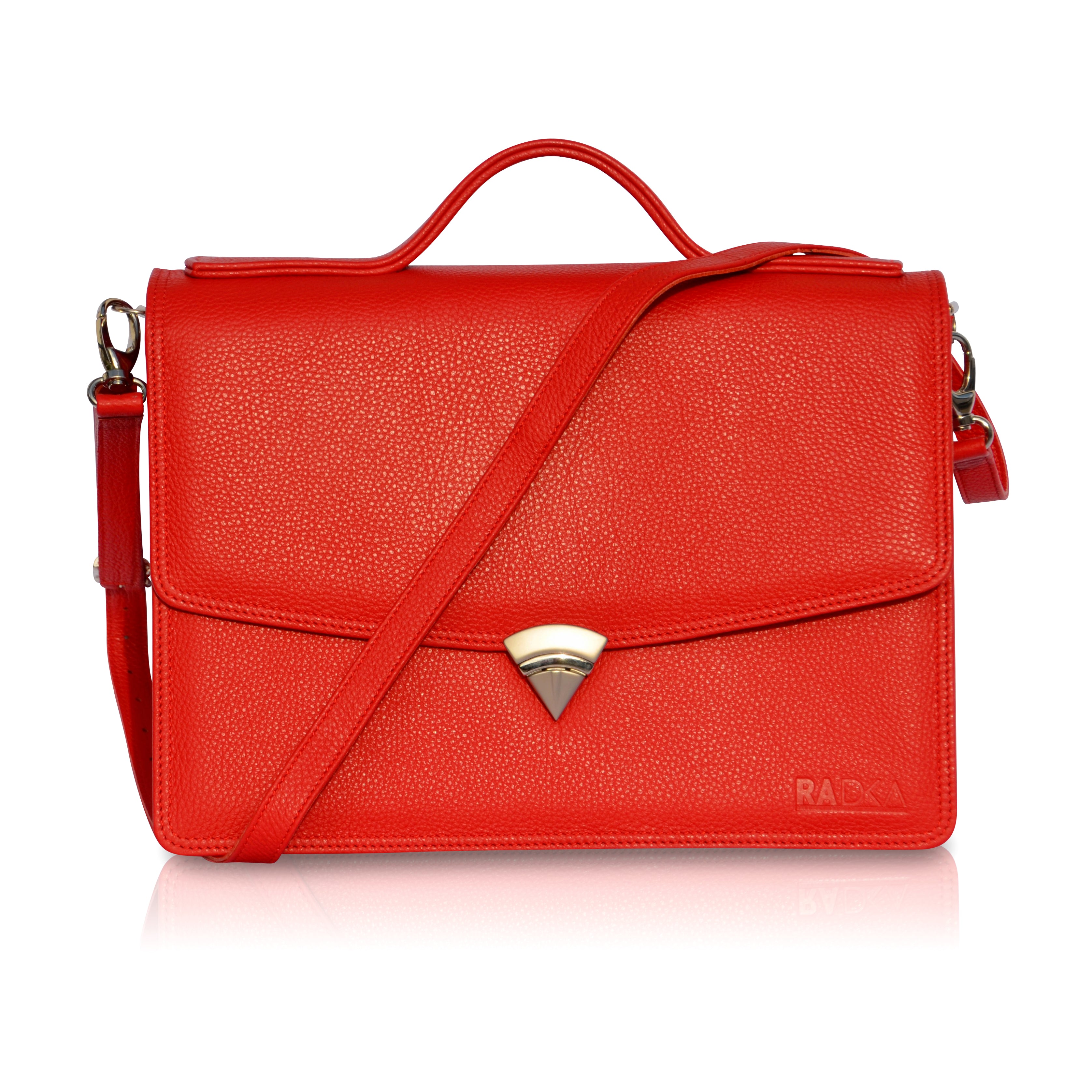 Handmade Leather Briefcase for Women – Elegant, Professional & Laptop-Friendly Work Bag - Radka Sillerova Atelier 